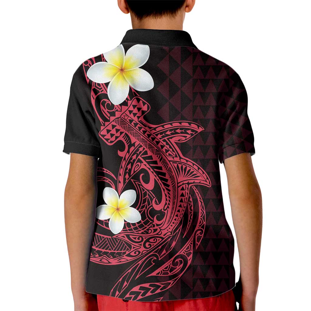 Aloha Hammerhead Shark Kid Polo Shirt Feverish Pink Hawaiian Kakau Tribal Tattoo LT9 - Polynesian Pride