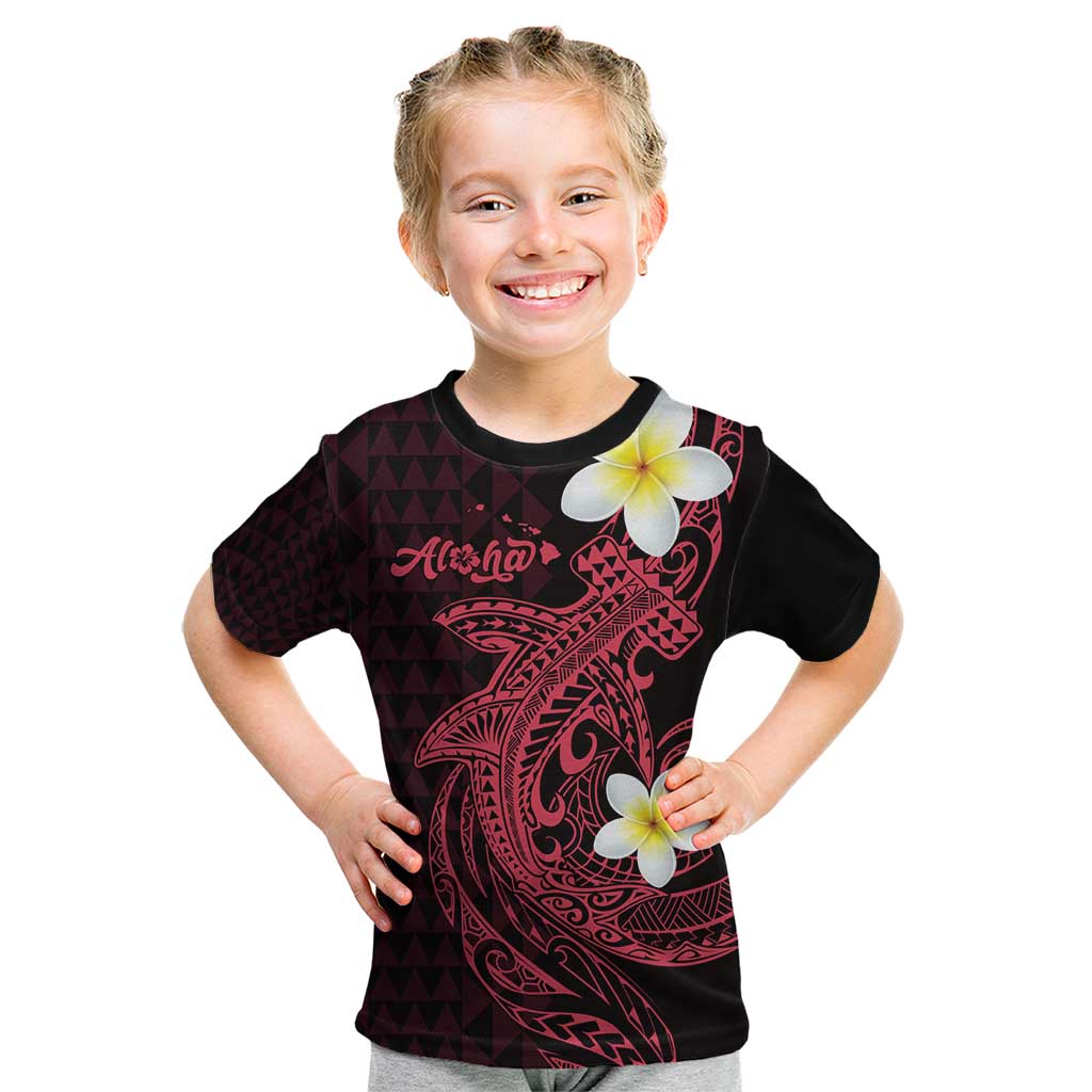 Aloha Hammerhead Shark Kid T Shirt Feverish Pink Hawaiian Kakau Tribal Tattoo LT9 Pink - Polynesian Pride