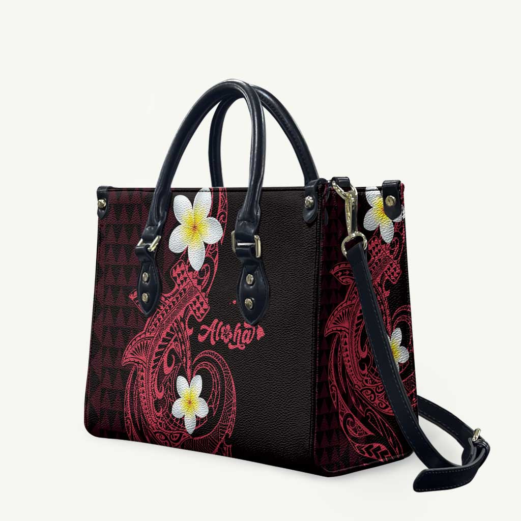 Aloha Hammerhead Shark Leather Bag Feverish Pink Hawaiian Kakau Tribal Tattoo LT9 Pink - Polynesian Pride