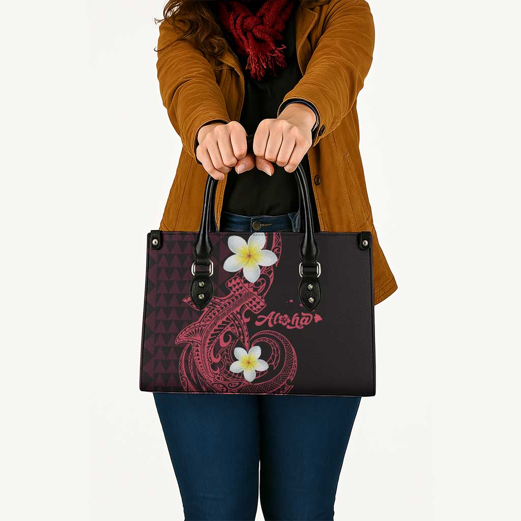 Aloha Hammerhead Shark Leather Bag Feverish Pink Hawaiian Kakau Tribal Tattoo LT9 - Polynesian Pride