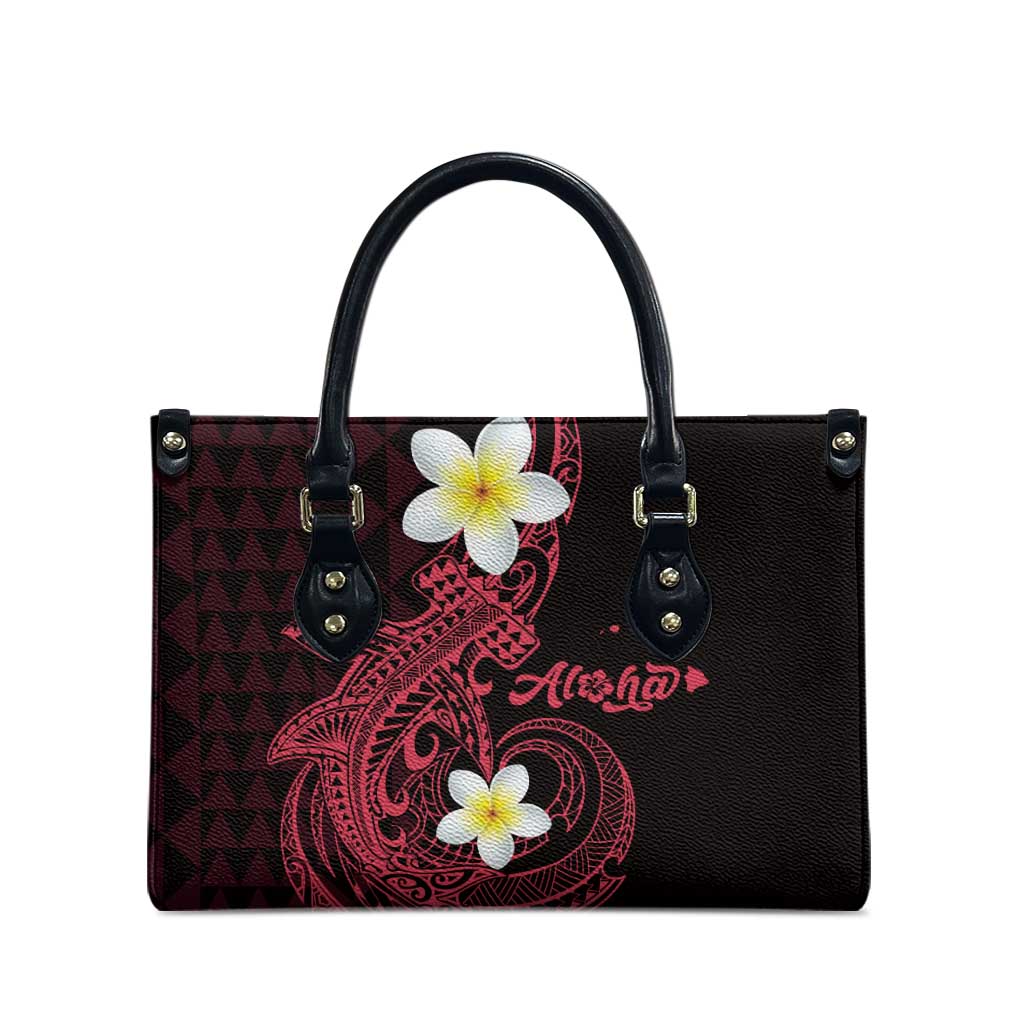 Aloha Hammerhead Shark Leather Bag Feverish Pink Hawaiian Kakau Tribal Tattoo LT9 - Polynesian Pride