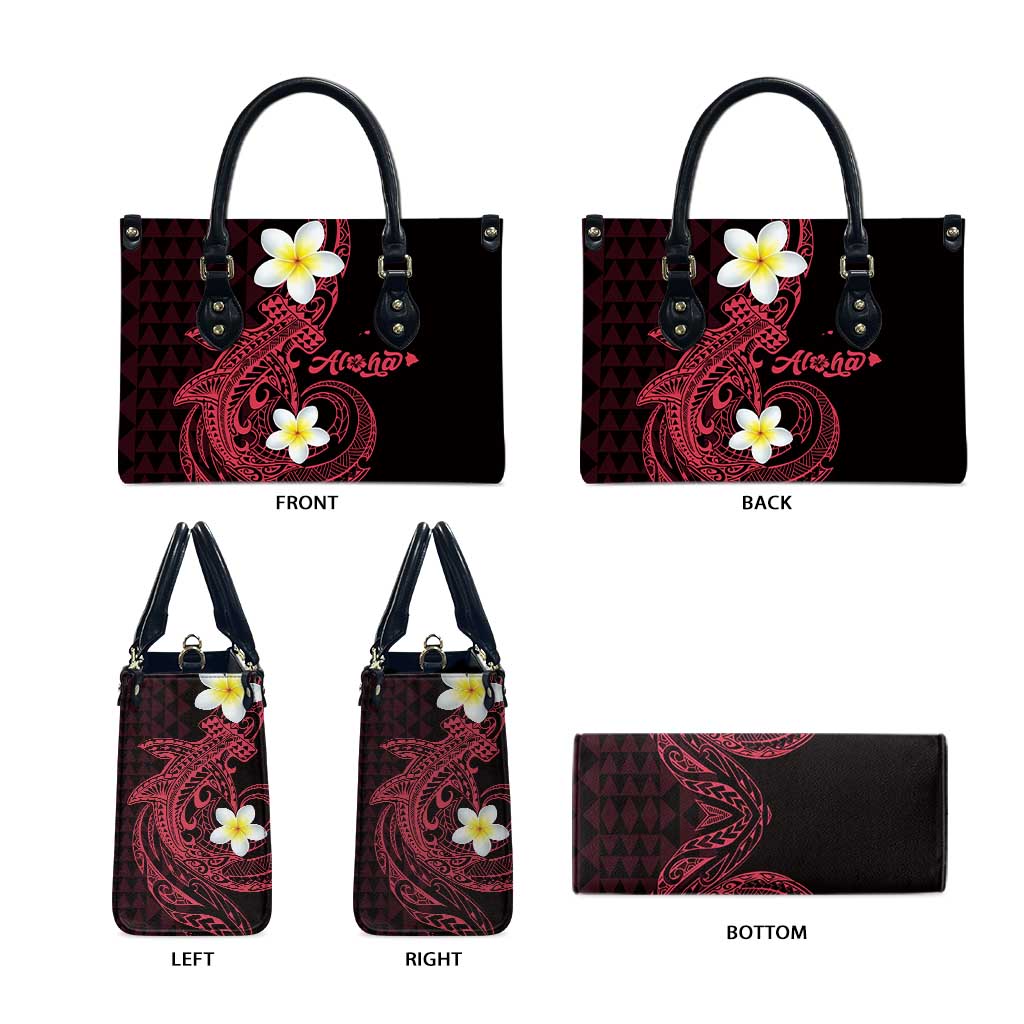 Aloha Hammerhead Shark Leather Bag Feverish Pink Hawaiian Kakau Tribal Tattoo LT9 - Polynesian Pride