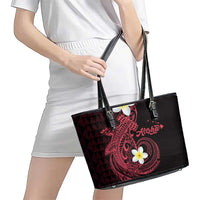 Aloha Hammerhead Shark Leather Tote Bag Feverish Pink Hawaiian Kakau Tribal Tattoo LT9 - Polynesian Pride