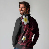 Aloha Hammerhead Shark Long Sleeve Polo Shirt Feverish Pink Hawaiian Kakau Tribal Tattoo LT9 - Polynesian Pride