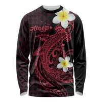 Aloha Hammerhead Shark Long Sleeve Shirt Feverish Pink Hawaiian Kakau Tribal Tattoo LT9 Unisex Pink - Polynesian Pride