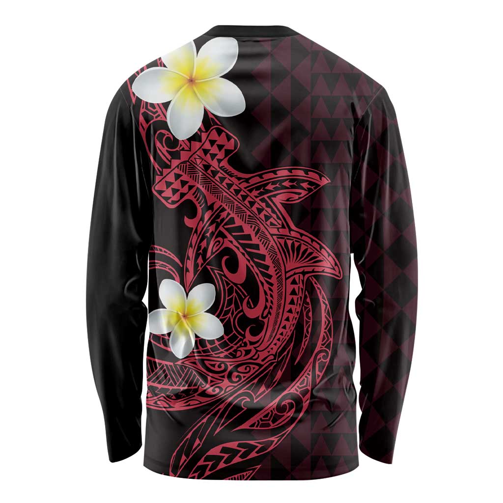 Aloha Hammerhead Shark Long Sleeve Shirt Feverish Pink Hawaiian Kakau Tribal Tattoo LT9 - Polynesian Pride