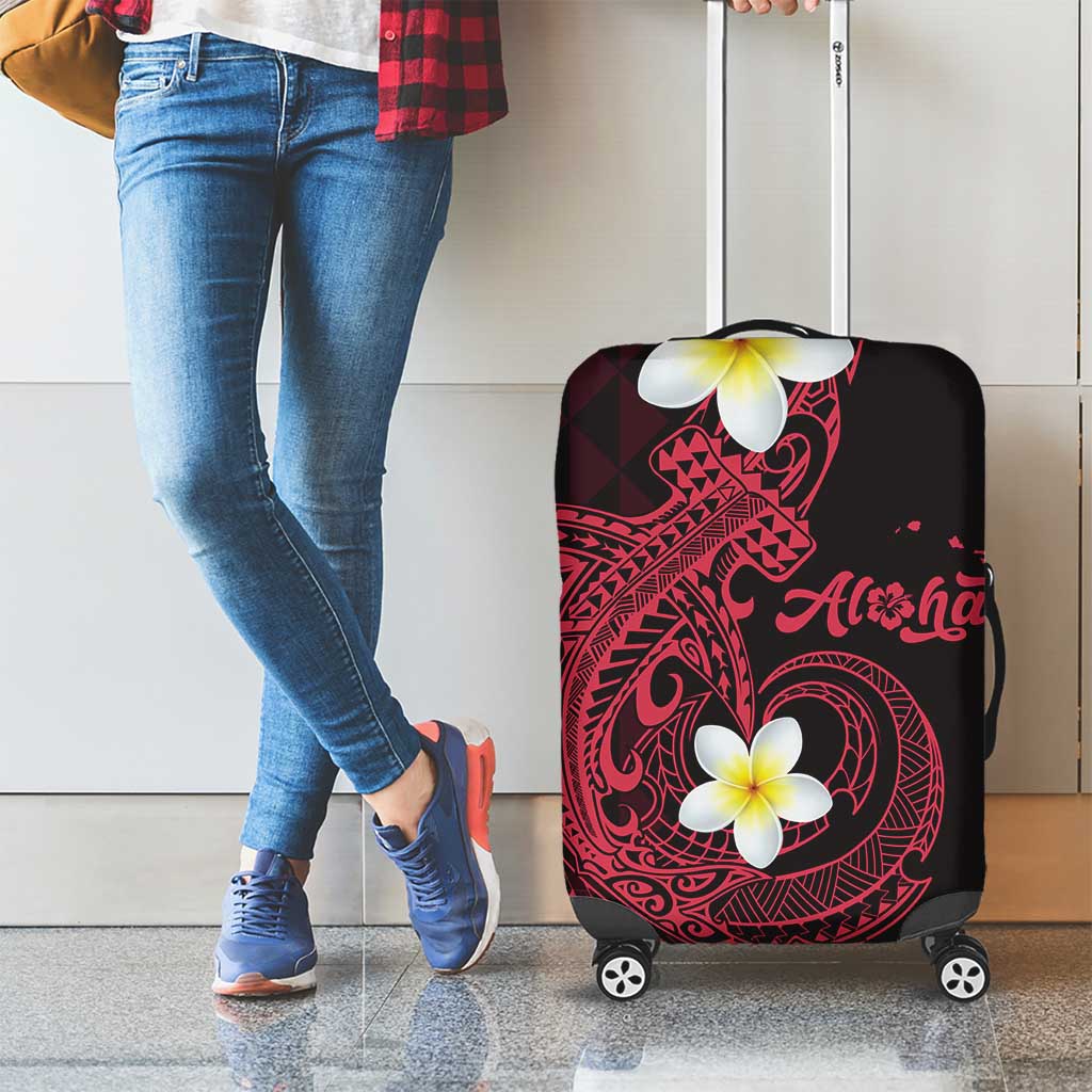 Aloha Hammerhead Shark Luggage Cover Feverish Pink Hawaiian Kakau Tribal Tattoo LT9 - Polynesian Pride