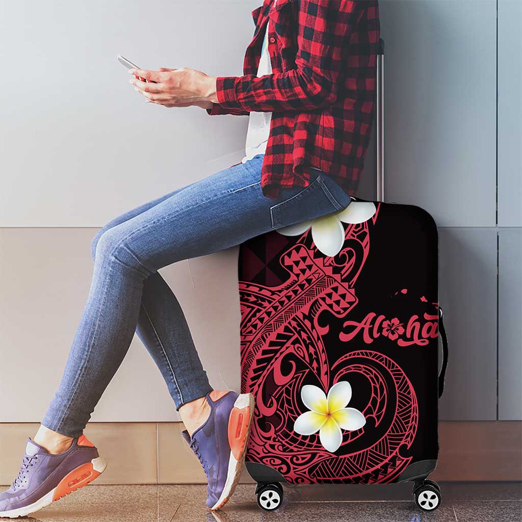 Aloha Hammerhead Shark Luggage Cover Feverish Pink Hawaiian Kakau Tribal Tattoo LT9 - Polynesian Pride