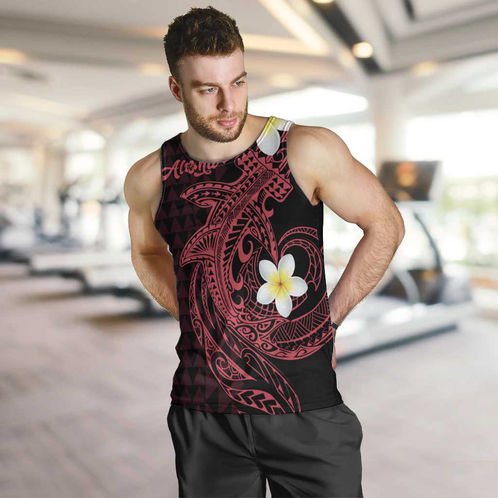 Aloha Hammerhead Shark Men Tank Top Feverish Pink Hawaiian Kakau Tribal Tattoo LT9 Pink - Polynesian Pride
