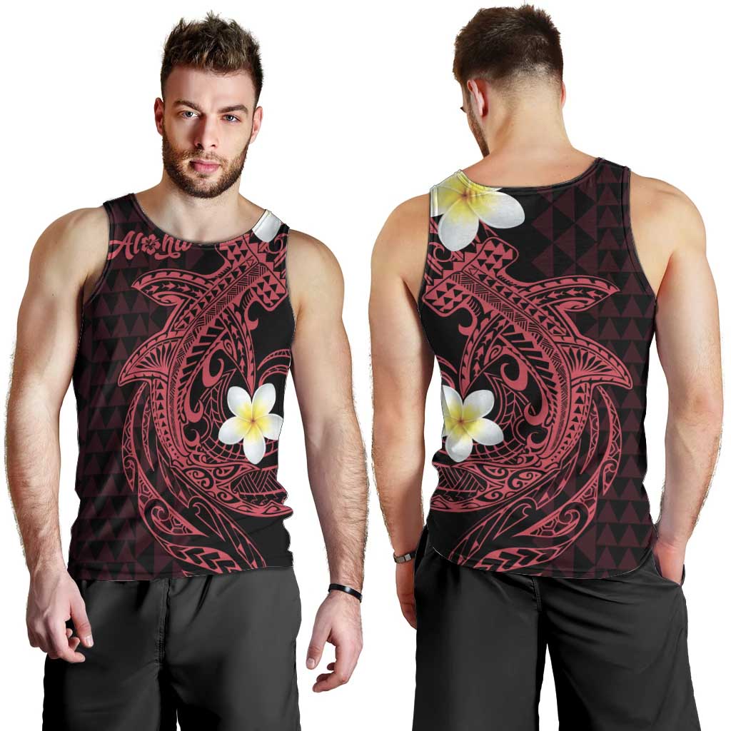 Aloha Hammerhead Shark Men Tank Top Feverish Pink Hawaiian Kakau Tribal Tattoo LT9 - Polynesian Pride