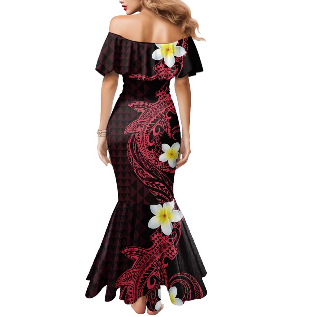 Aloha Hammerhead Shark Mermaid Dress Feverish Pink Hawaiian Kakau Tribal Tattoo LT9 - Polynesian Pride