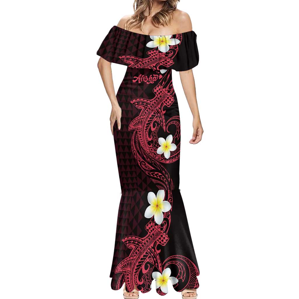 Aloha Hammerhead Shark Mermaid Dress Feverish Pink Hawaiian Kakau Tribal Tattoo LT9 - Polynesian Pride