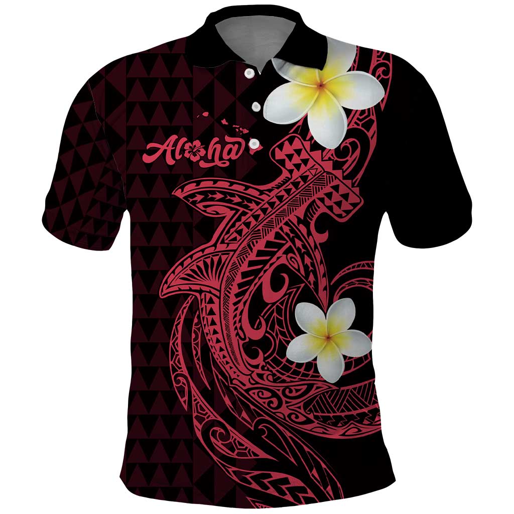 Aloha Hammerhead Shark Polo Shirt Feverish Pink Hawaiian Kakau Tribal Tattoo LT9 Pink - Polynesian Pride