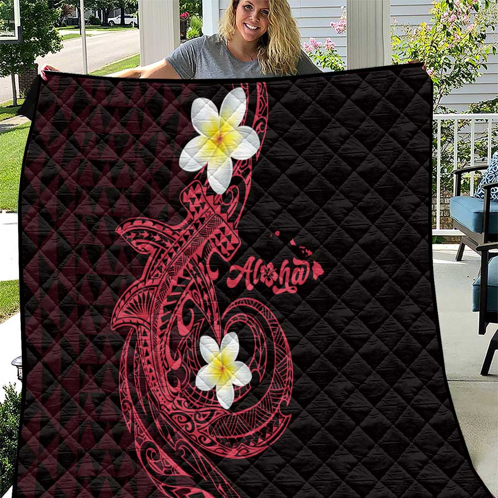 Aloha Hammerhead Shark Quilt Feverish Pink Hawaiian Kakau Tribal Tattoo LT9 Pink - Polynesian Pride