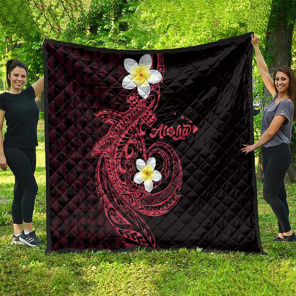 Aloha Hammerhead Shark Quilt Feverish Pink Hawaiian Kakau Tribal Tattoo LT9 - Polynesian Pride