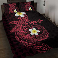 Aloha Hammerhead Shark Quilt Bed Set Feverish Pink Hawaiian Kakau Tribal Tattoo LT9 Pink - Polynesian Pride