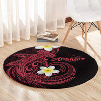 Aloha Hammerhead Shark Round Carpet Feverish Pink Hawaiian Kakau Tribal Tattoo LT9 - Polynesian Pride