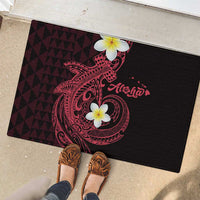 Aloha Hammerhead Shark Rubber Doormat Feverish Pink Hawaiian Kakau Tribal Tattoo LT9 - Polynesian Pride