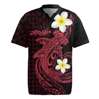 Aloha Hammerhead Shark Rugby Jersey Feverish Pink Hawaiian Kakau Tribal Tattoo LT9 Pink - Polynesian Pride