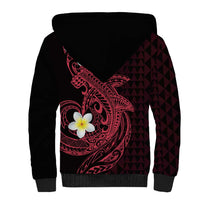 Aloha Hammerhead Shark Sherpa Hoodie Feverish Pink Hawaiian Kakau Tribal Tattoo LT9 - Polynesian Pride