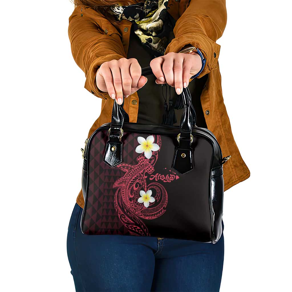 Aloha Hammerhead Shark Shoulder Handbag Feverish Pink Hawaiian Kakau Tribal Tattoo