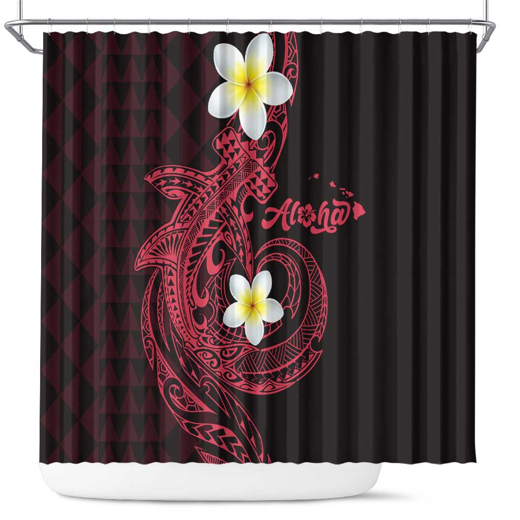 Aloha Hammerhead Shark Shower Curtain Feverish Pink Hawaiian Kakau Tribal Tattoo LT9 Pink - Polynesian Pride