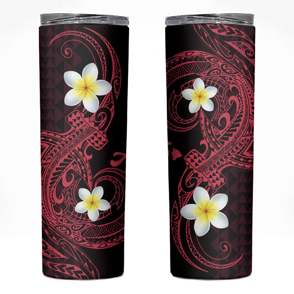 Aloha Hammerhead Shark Skinny Tumbler Feverish Pink Hawaiian Kakau Tribal Tattoo LT9 Pink - Polynesian Pride