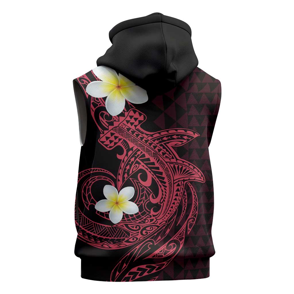 Aloha Hammerhead Shark Sleeveless Zip Hoodie Feverish Pink Hawaiian Kakau Tribal Tattoo LT9 - Polynesian Pride