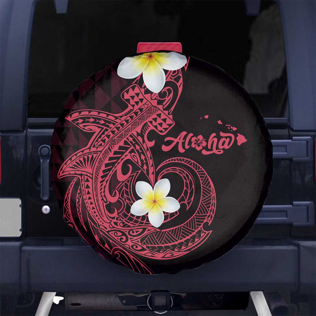 Aloha Hammerhead Shark Spare Tire Cover Feverish Pink Hawaiian Kakau Tribal Tattoo LT9 No hole Pink - Polynesian Pride