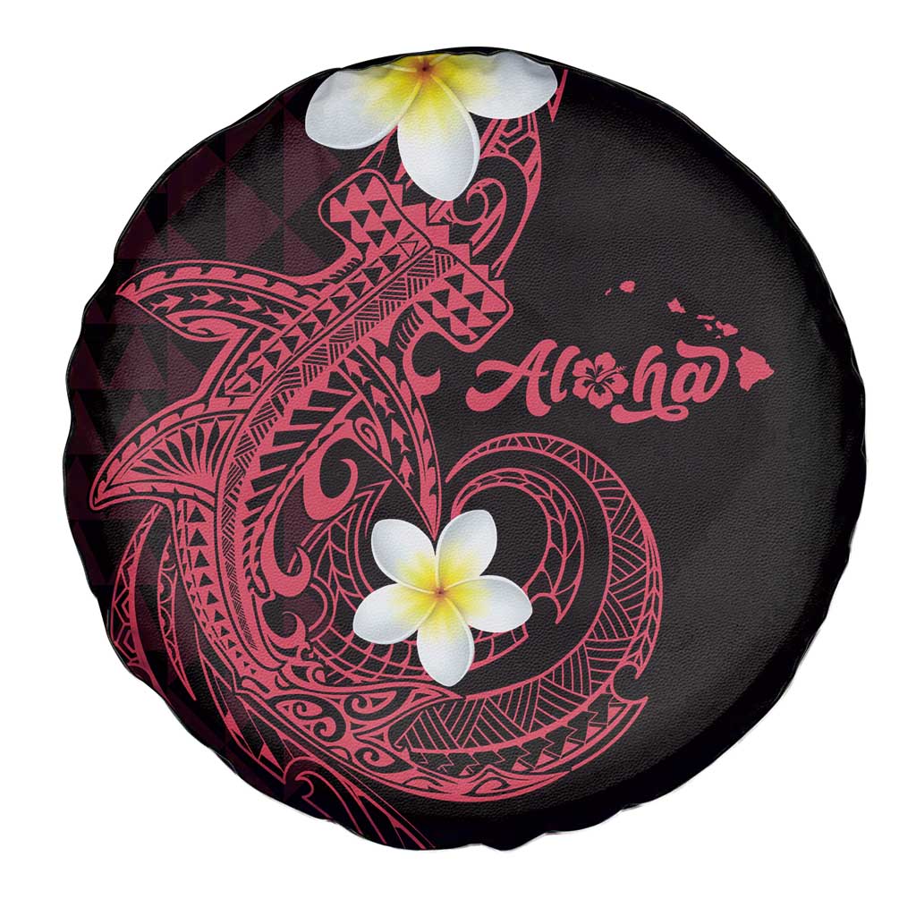 Aloha Hammerhead Shark Spare Tire Cover Feverish Pink Hawaiian Kakau Tribal Tattoo LT9 - Polynesian Pride