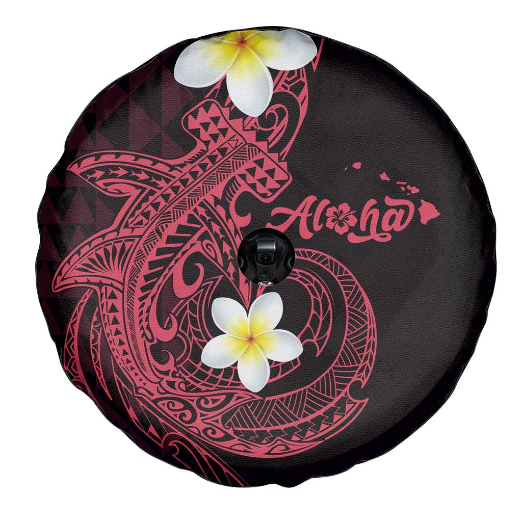 Aloha Hammerhead Shark Spare Tire Cover Feverish Pink Hawaiian Kakau Tribal Tattoo LT9 - Polynesian Pride