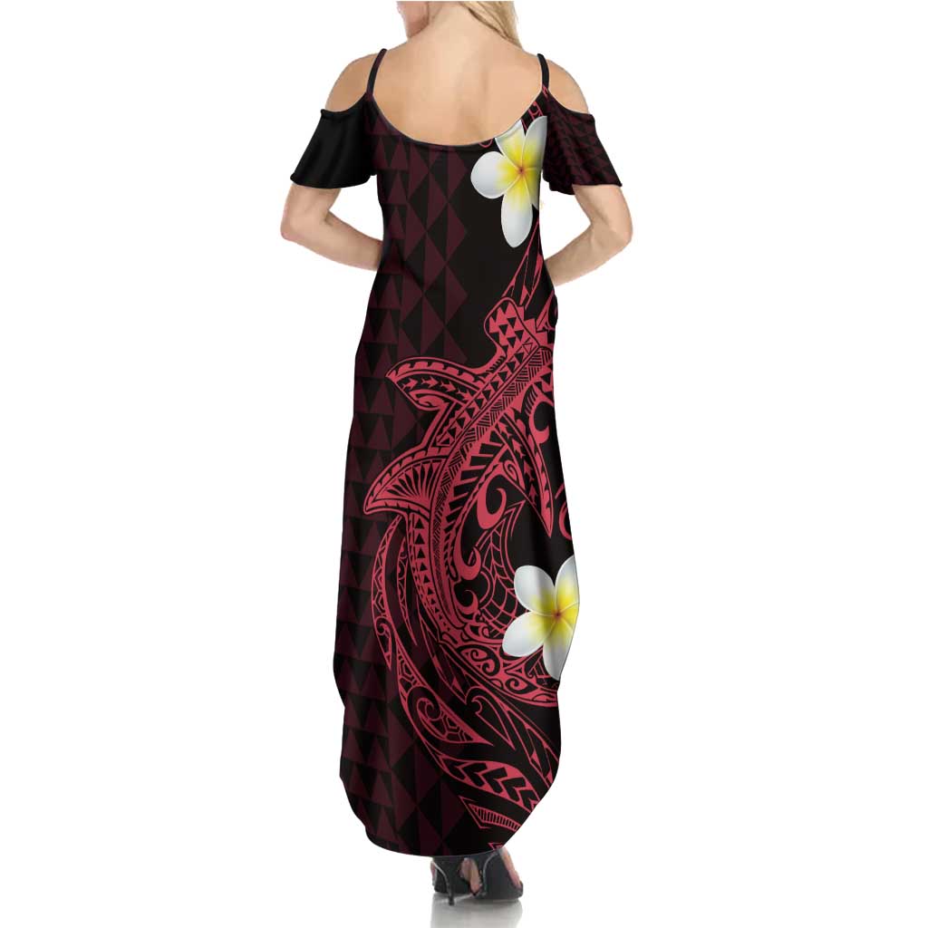 Aloha Hammerhead Shark Summer Maxi Dress Feverish Pink Hawaiian Kakau Tribal Tattoo LT9 - Polynesian Pride