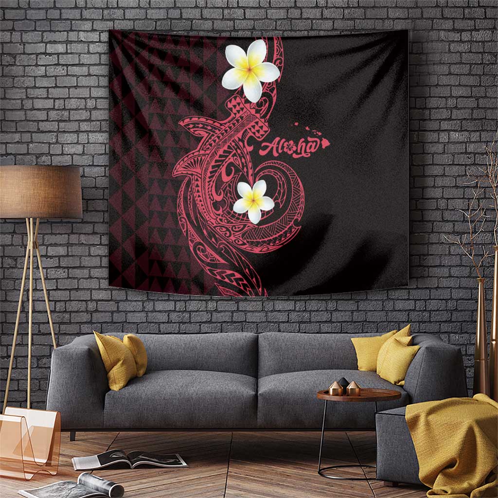 Aloha Hammerhead Shark Tapestry Feverish Pink Hawaiian Kakau Tribal Tattoo LT9 Pink - Polynesian Pride