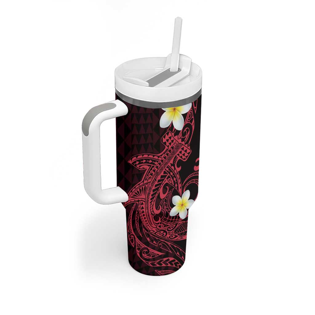 Aloha Hammerhead Shark Tumbler With Handle Feverish Pink Hawaiian Kakau Tribal Tattoo LT9 - Polynesian Pride