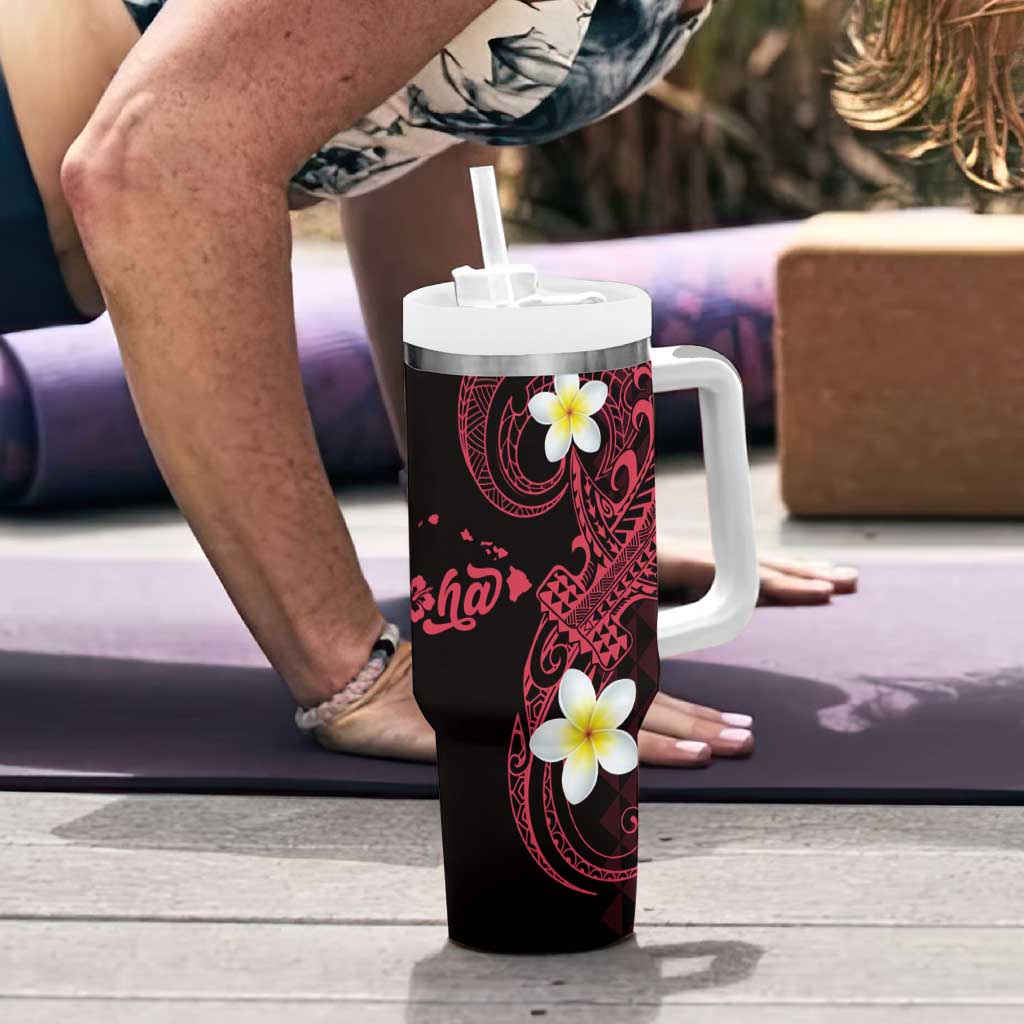 Aloha Hammerhead Shark Tumbler With Handle Feverish Pink Hawaiian Kakau Tribal Tattoo LT9 - Polynesian Pride