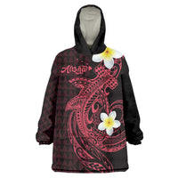 Aloha Hammerhead Shark Wearable Blanket Hoodie Feverish Pink Hawaiian Kakau Tribal Tattoo LT9 One Size Pink - Polynesian Pride