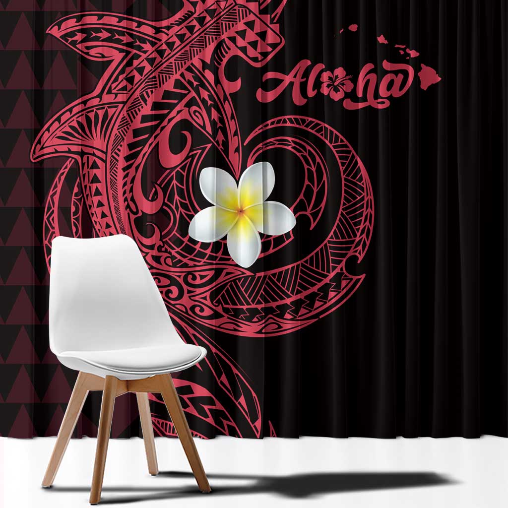 Aloha Hammerhead Shark Window Curtain Feverish Pink Hawaiian Kakau Tribal Tattoo LT9 - Polynesian Pride