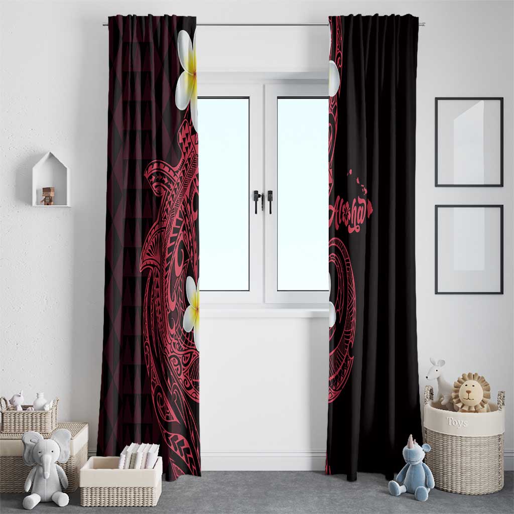 Aloha Hammerhead Shark Window Curtain Feverish Pink Hawaiian Kakau Tribal Tattoo LT9 - Polynesian Pride