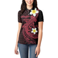 Aloha Hammerhead Shark Women Polo Shirt Feverish Pink Hawaiian Kakau Tribal Tattoo LT9 - Polynesian Pride