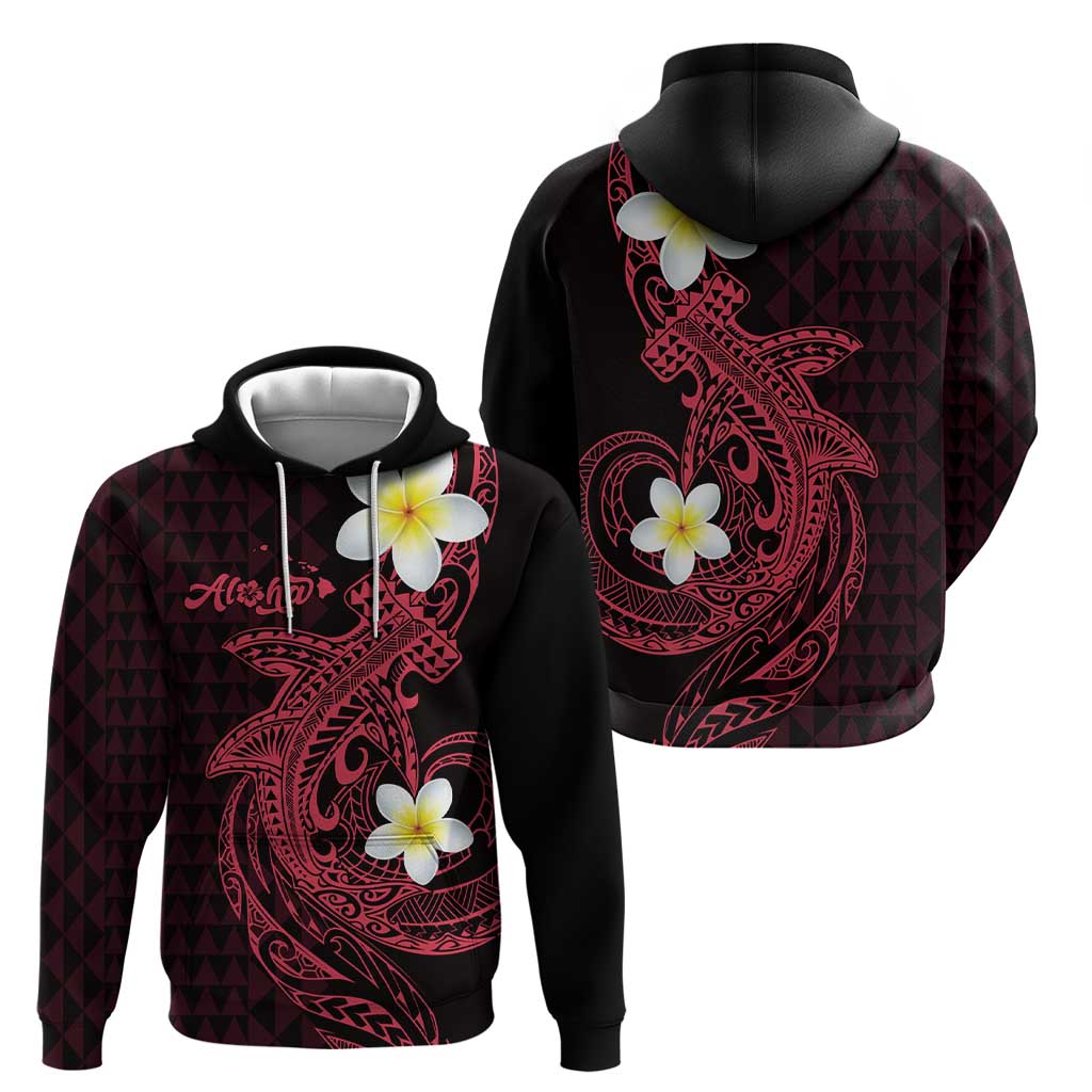 Aloha Hammerhead Shark Zip Hoodie Feverish Pink Hawaiian Kakau Tribal Tattoo LT9 - Polynesian Pride