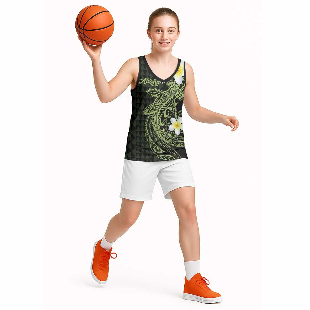 Aloha Hammerhead Shark Basketball Jersey Lime Rickey Hawaiian Kakau Tribal Tattoo LT9 - Polynesian Pride