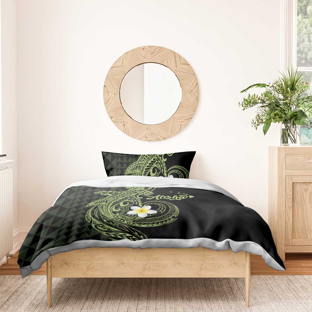Aloha Hammerhead Shark Bedding Set Lime Rickey Hawaiian Kakau Tribal Tattoo