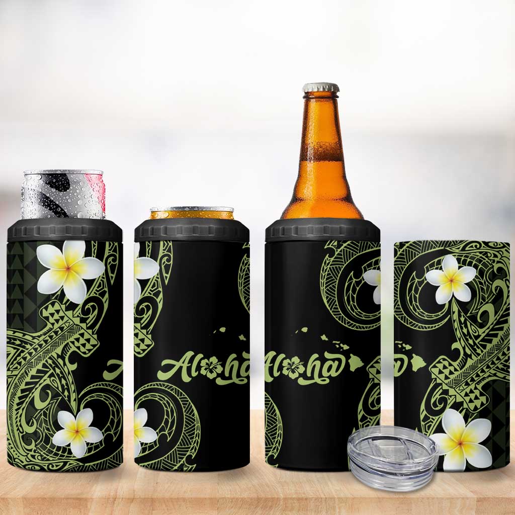Aloha Hammerhead Shark 4 in 1 Can Cooler Tumbler Lime Rickey Hawaiian Kakau Tribal Tattoo LT9 - Polynesian Pride