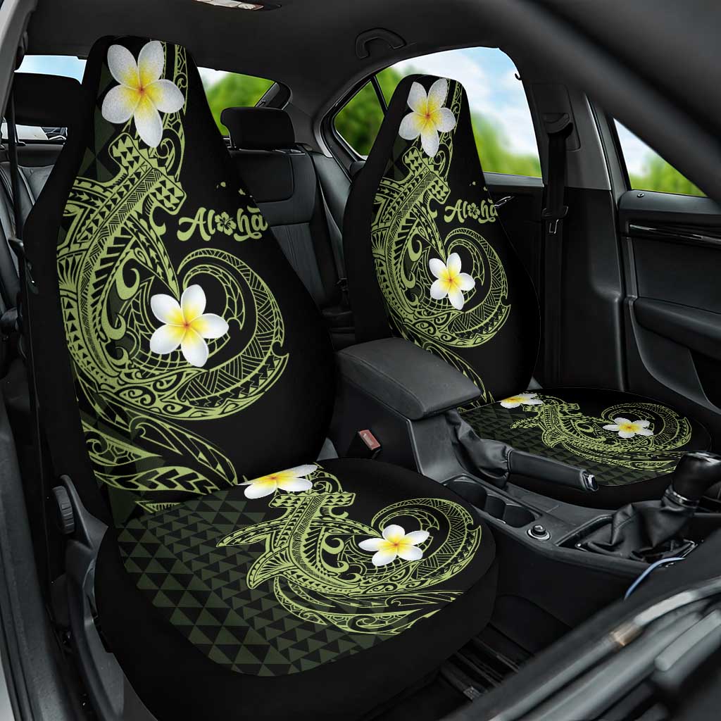 Aloha Hammerhead Shark Car Seat Cover Lime Rickey Hawaiian Kakau Tribal Tattoo LT9 One Size Lime - Polynesian Pride