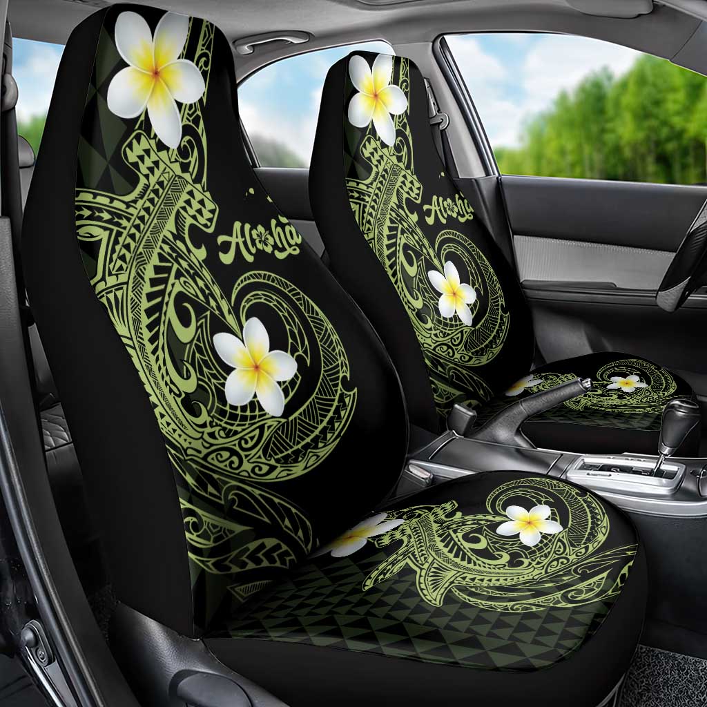 Aloha Hammerhead Shark Car Seat Cover Lime Rickey Hawaiian Kakau Tribal Tattoo LT9 - Polynesian Pride