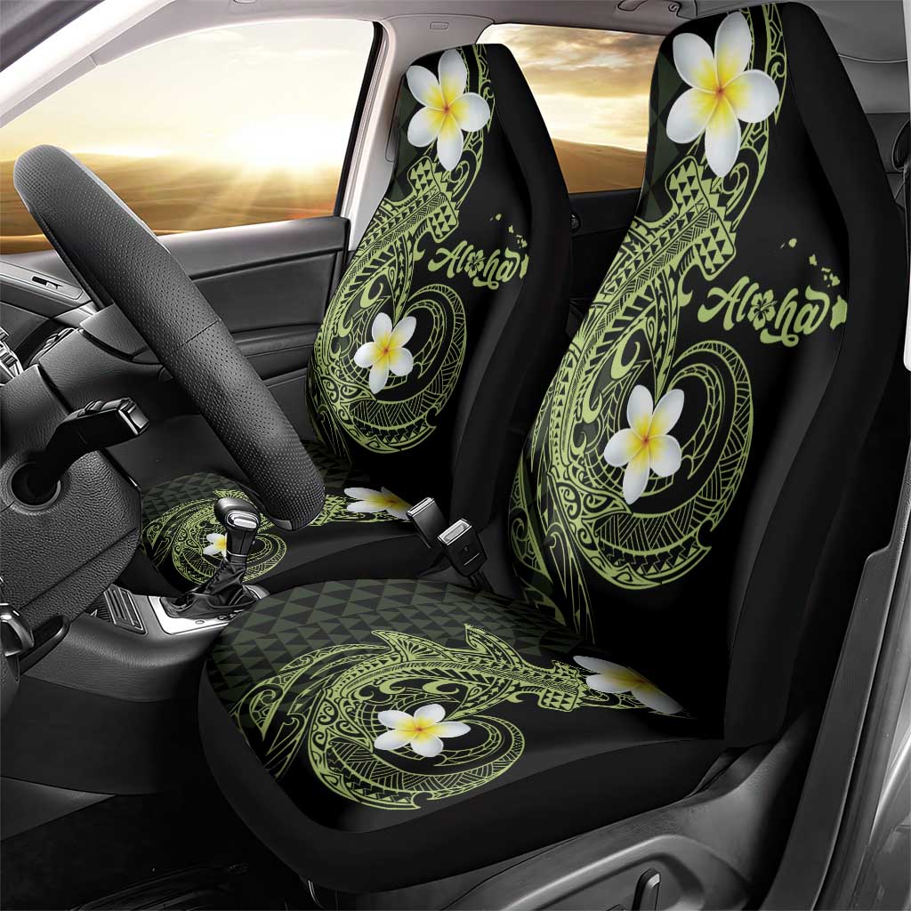Aloha Hammerhead Shark Car Seat Cover Lime Rickey Hawaiian Kakau Tribal Tattoo LT9 - Polynesian Pride