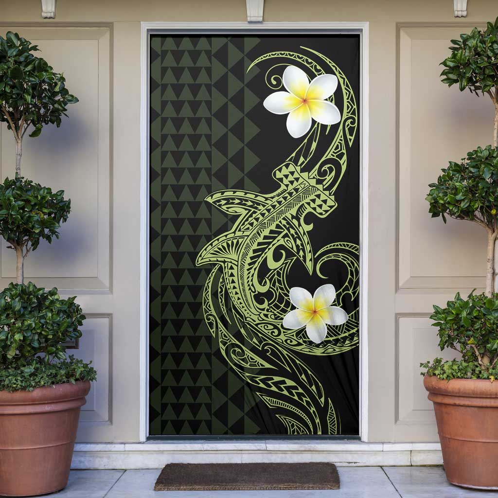 Aloha Hammerhead Shark Door Cover Lime Rickey Hawaiian Kakau Tribal Tattoo LT9 Lime - Polynesian Pride