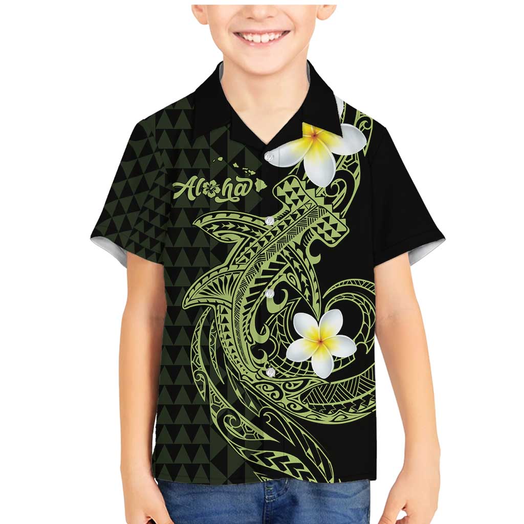 Aloha Hammerhead Shark Family Matching Mermaid Dress and Hawaiian Shirt Lime Rickey Hawaiian Kakau Tribal Tattoo LT9 Son's Shirt Lime - Polynesian Pride