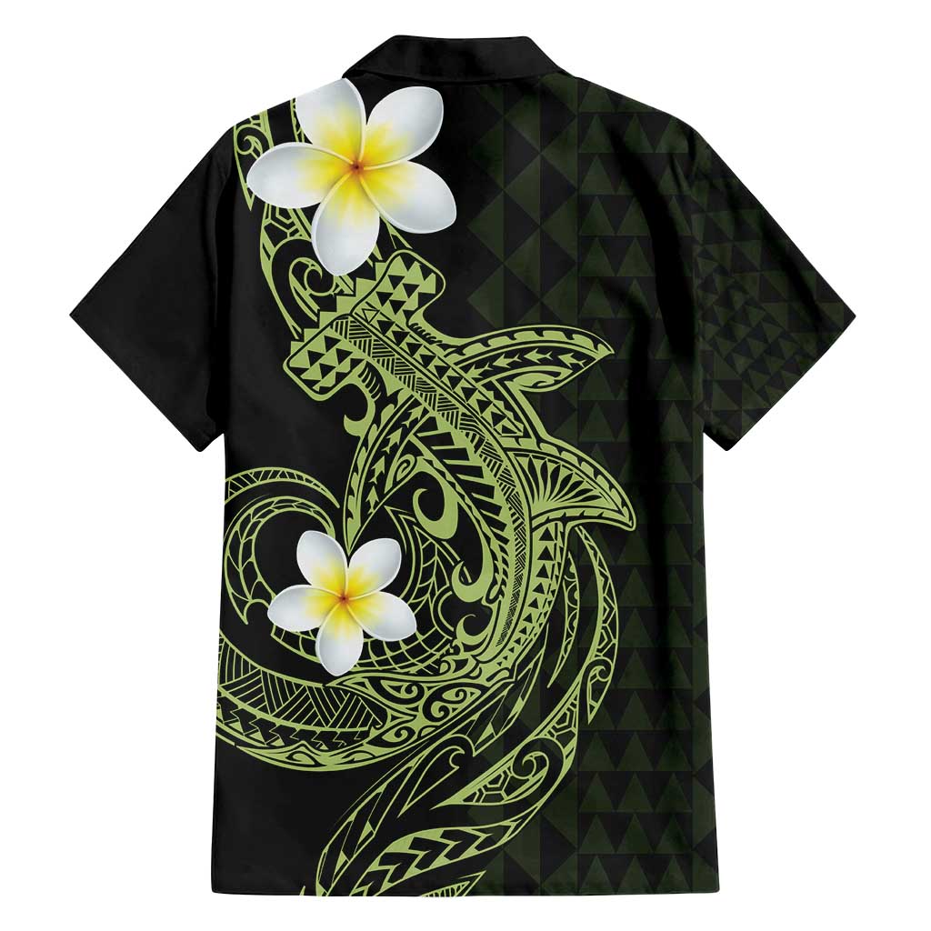 Aloha Hammerhead Shark Family Matching Off Shoulder Maxi Dress and Hawaiian Shirt Lime Rickey Hawaiian Kakau Tribal Tattoo LT9 - Polynesian Pride