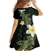 Aloha Hammerhead Shark Family Matching Off Shoulder Short Dress and Hawaiian Shirt Lime Rickey Hawaiian Kakau Tribal Tattoo LT9 - Polynesian Pride